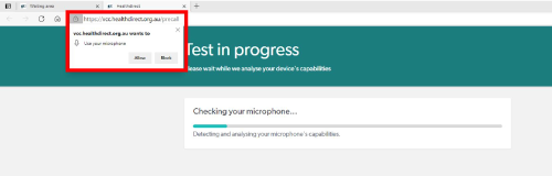 Test in progress